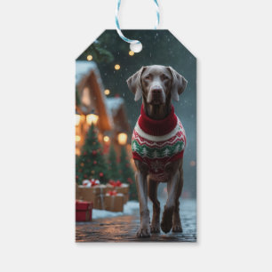 Weimaraner Dog Christmas Snow Holiday Gift Tags