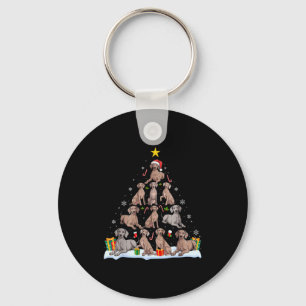 Weimaraner Dog Christmas Tree Xmas Pet Dogs Lover Keychain