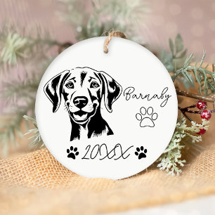 Weimaraner Dog Custom Name & Year Ceramic Ornament
