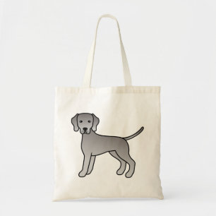 Weimaraner Dog Cute Cartoon Illustration Tote Bag