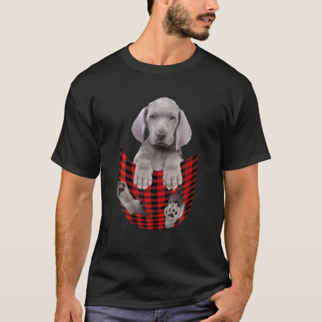 Weimaraner Dog Cute In Pocket Caro Gifts For Best T-Shirt (Front)
