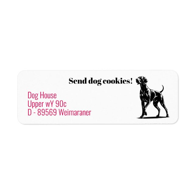 Weimaraner Dog  Label (Front)