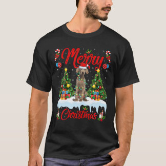 Weimaraner Dog Lover Lighting Santa Hat Weimaraner T-Shirt