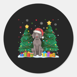 Weimaraner Dog Lovers Santa Hat Ugly Christmas Swe Classic Round Sticker
