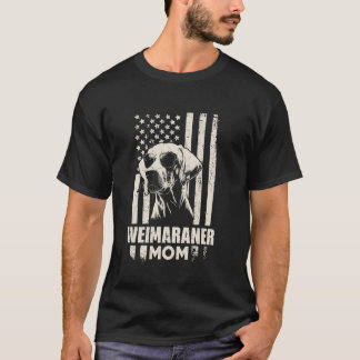Weimaraner Dog Mom American Flag Gifts for Women M T-Shirt