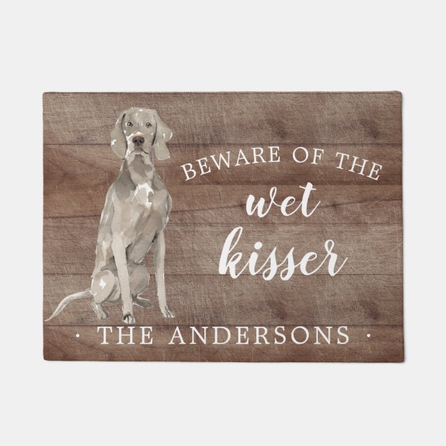 Weimaraner Dog Personalized Door Mat (Front)