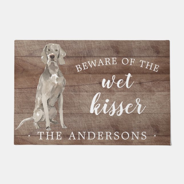 Weimaraner Dog Personalized Door Mat (Front)