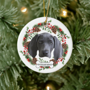 weimaraner dog Personalized Pet Ornament
