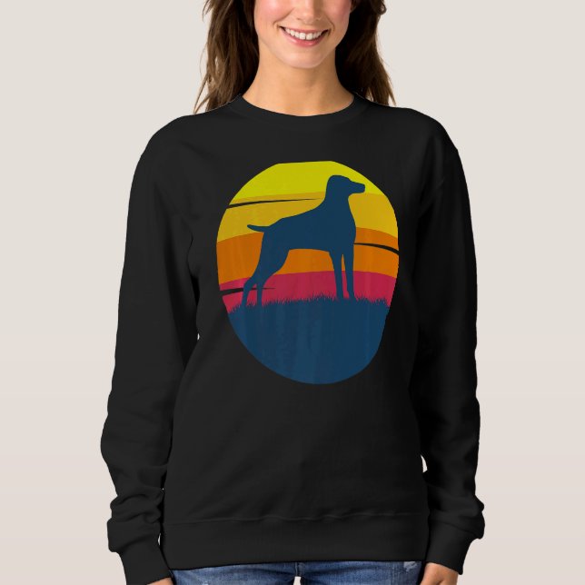 Weimaraner Dog Retro Sweatshirt (Front)