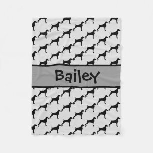 Weimaraner Dog Silhouette CUSTOM Fleece Blanket