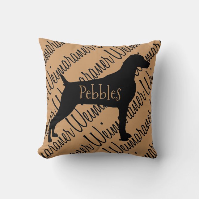 Weimaraner Dog Silhouette Custom Pillow (Front)