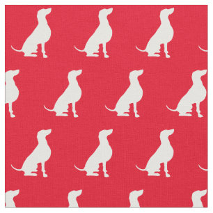 Weimaraner Dog Silhouette Pet Red Fabric