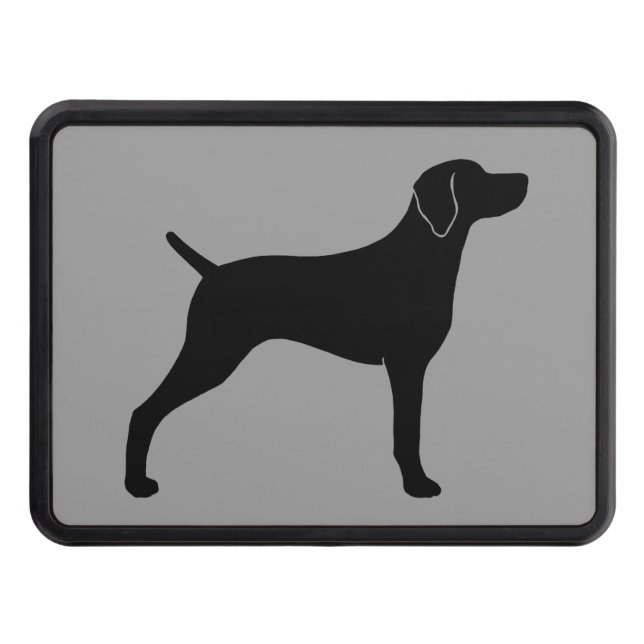 Weimaraner Dog Silhouette Trailer Hitch Cover (Front)