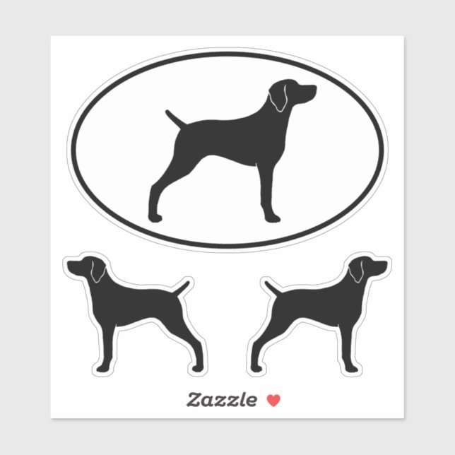 Weimaraner Dog Silhouettes Weim Vinyl Sticker Set (Sheet)