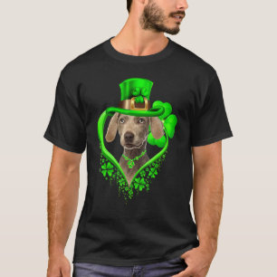 Weimaraner Dog St Patricks Day Lover Irish Shamroc T-Shirt