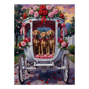 Weimaraner Dog Valentine's Day  Poster