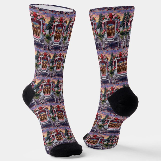 Weimaraner Dog Valentine's Day  Socks (Angled)