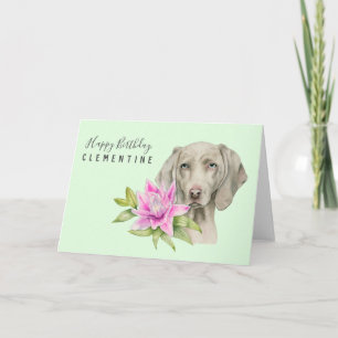 Weimaraner Dog Watercolor Birthday Card