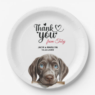 Weimaraner Dog Wedding Thank You Paper Plate