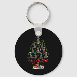 Weimaraner Dog Xmas Lights Santa Weimaraner Christ Keychain