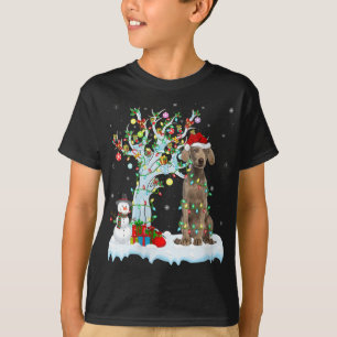 Weimaraner Dog Xmas Tree Lighting Santa Weimaraner T-Shirt