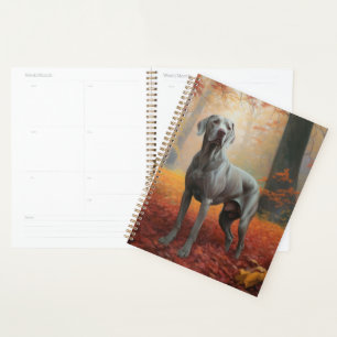 Weimaraner en automne Leaves automne Inspire