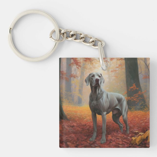 Weimaraner en automne Leaves automne Inspire (Devant)