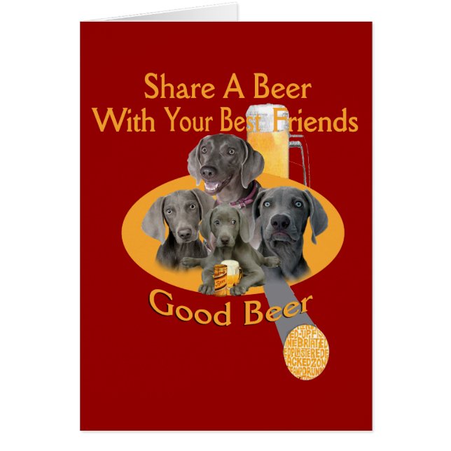 Weimaraner et chiens partagent une bière (Devant)