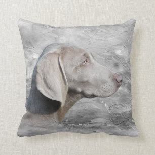 Weimaraner face throw pillow