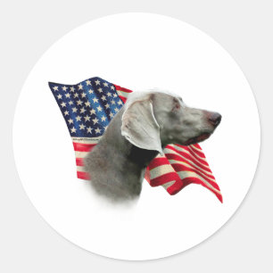 Weimaraner Flag Classic Round Sticker