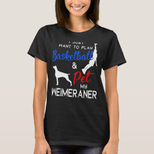 Weimaraner Funny Basketball Dog Owner Xmas T-Shirt