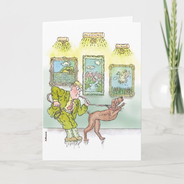 Weimaraner Funny Birthday at Art Gallery Card (Front)