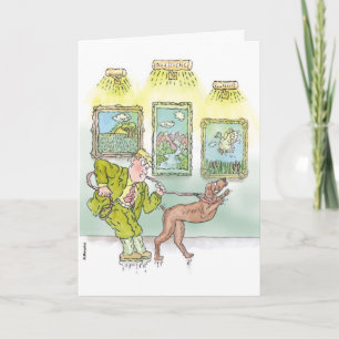 Weimaraner Funny Birthday at Art Gallery Card