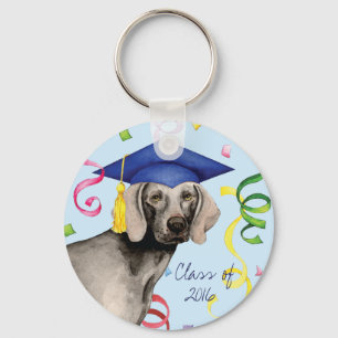 Weimaraner Graduate Keychain