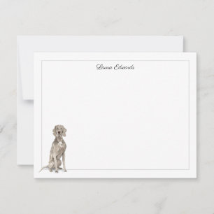 Weimaraner Grey Border Personalized Card