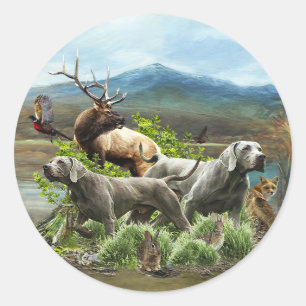 Weimaraner, "Grey Ghost" Classic Round Sticker