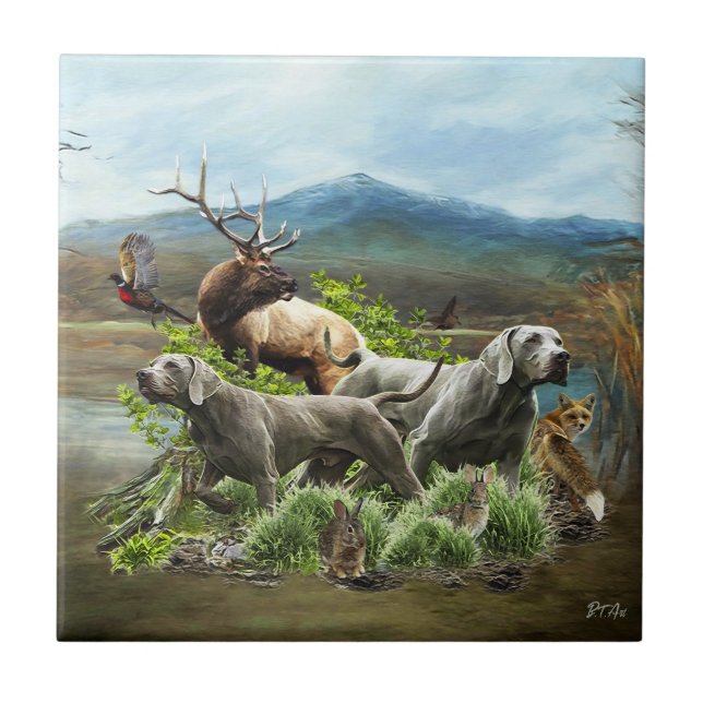 Weimaraner, "Grey Ghost"  Tile (Front)