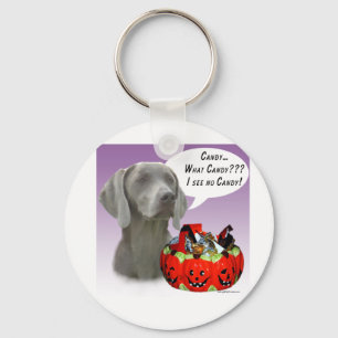 Weimaraner Halloween Candy Keychain