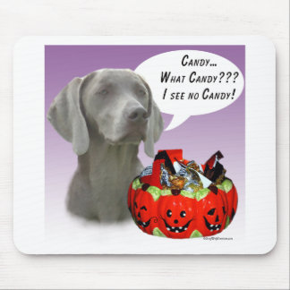 Weimaraner Halloween Candy Mouse Pad