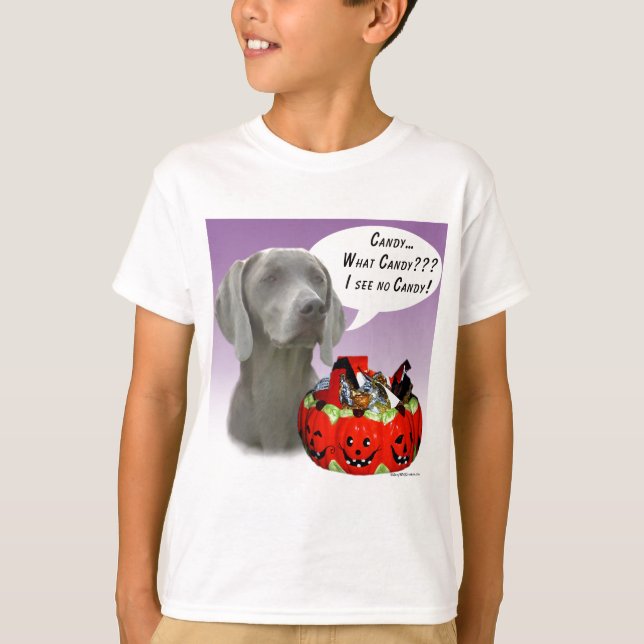 Weimaraner Halloween Candy T-Shirt (Front)