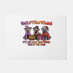 Weimaraner Halloween Thanksgiving Christmas Oversi Doormat