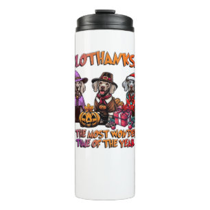 Weimaraner Halloween Thanksgiving Christmas Oversi Thermal Tumbler