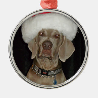 Weimaraner Holiday Helper Metal Ornament