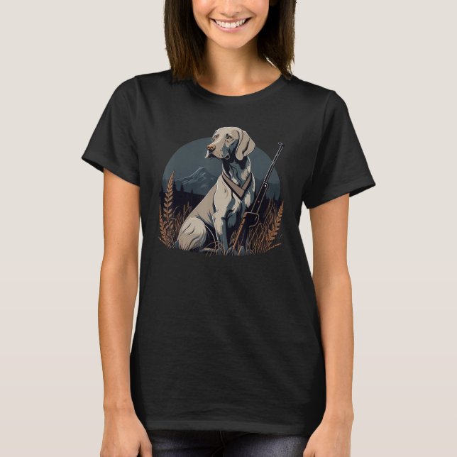 Weimaraner Hunter on Weimaraner Game Hunting 1 T-Shirt (Front)