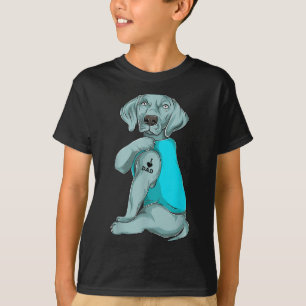 Weimaraner I Love Dad Tattoo Apparel, Dog Dad Gift T-Shirt