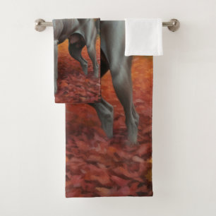 Weimaraner in Autumn Leaves Fall Inspire Bath Towel Set