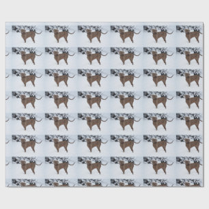 Weimaraner In Winter Wrapping Paper