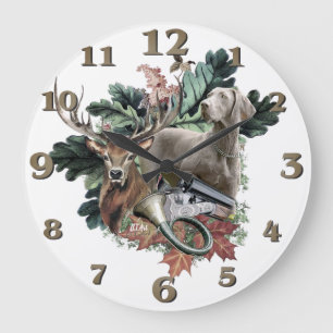 Weimaraner Large Clock