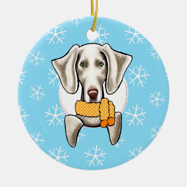 Weimaraner Let it Snow Ceramic Ornament (Front)