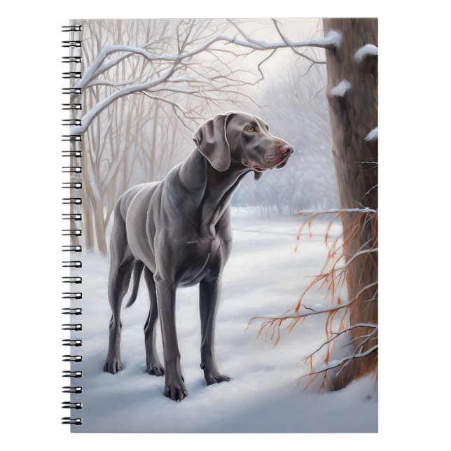 Weimaraner Let It Snow Christmas Notebook (Front)